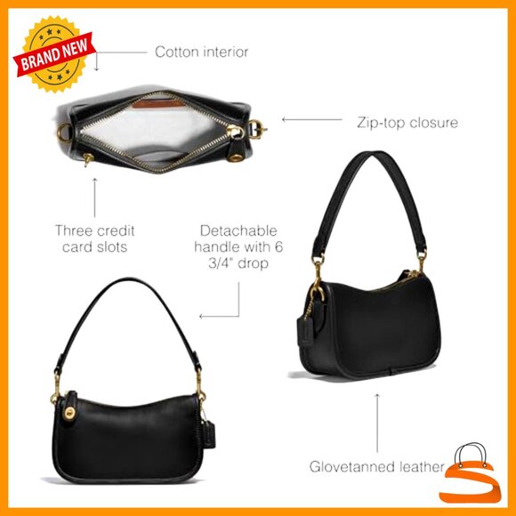 Glovetanned Leather Shoulder Bag with Detachable Straps, Clutch Option - Picture 3 of 6